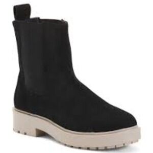 POPE Black Made In Portugal Suede Chelsea Booties Size 36‎
